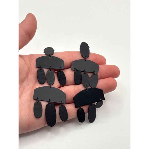 Kendra Scott Emmet Drop Earrings Black Statement Jewelry - Picture 7 of 8